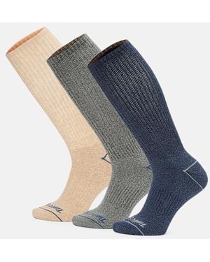 Timberland Bowden 3-pack Full Cushion Crew Sock In Beige, Beige, Size: L - Blue