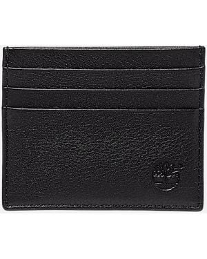 Timberland Cow Leather Credit Card Holder For Men In Black, Man, Black