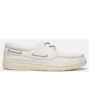Timberland Portofino Pier Boat Shoe For Men In White, Man, White, Size: 6.5