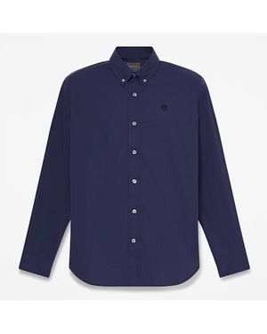 Timberland Long-Sleeve Poplin Shirt For - Blue