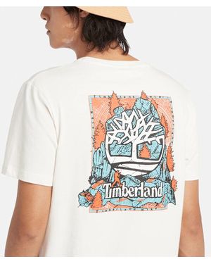 Timberland Back Graphic T-shirt For Men In White, Man, White, Size: L