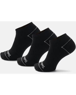 Timberland Bowden 3-pack Full Cushion No-show Sock In Black, Black, Size: L