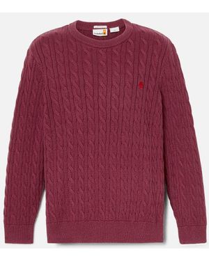 Timberland Williams River Crewneck Cable-Knit Jumper For - Purple