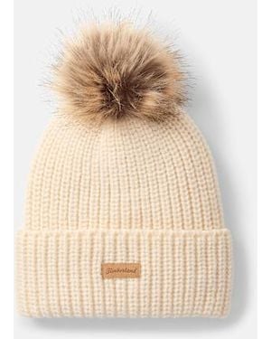Timberland Chunky Knit Pom Beanie For - Natural
