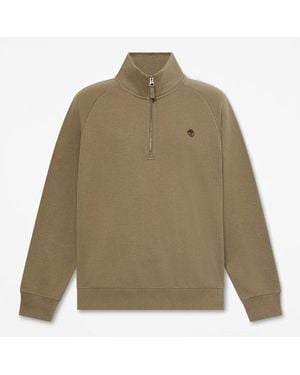 Timberland Exeter River Embroidered Logo Quarter-Zip Sweatshirt For - Green