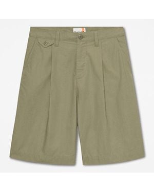 Timberland Claremont Poplin Pleated Chino Short For - Green