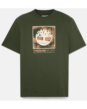 Timberland Stack Logo Graphic Short-Sleeve T-Shirt For - Green