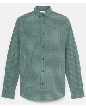 Timberland Micro Plaid Poplin Shirt For - Green