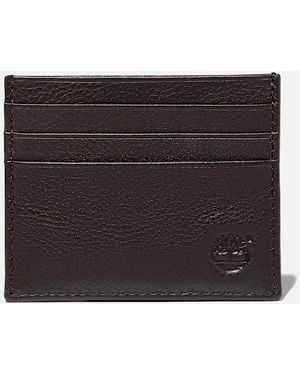 Timberland Cow Leather Credit Card Holder For Men In Brown, Man, Brown - Black