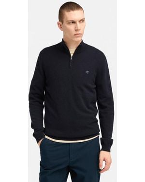 Timberland Cohas Brook 1/4 Zip Fleece For Men In Dark Blue, Man, Blue, Size: L - Black