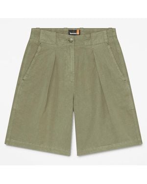Timberland Cotton-Linen Bermuda Short For - Green