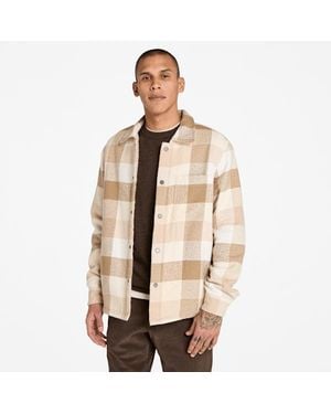 Timberland High Pile Lined Overshirt For Men In Beige, Man, Beige, Size: Xxl - Natural