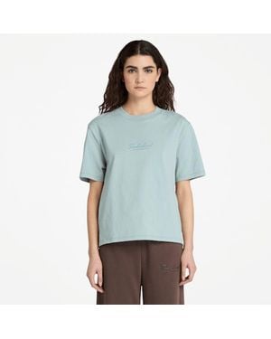 Timberland Lush Comfort Short-sleeve Tee For Women In Grey, Woman, Grey, Size: L - Blue