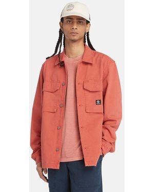 Timberland Washed-look Overshirt For Men In Red, Man, Red, Size: L