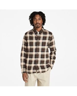 Timberland Checked Flannel Shirt For Men In Brown, Man, Brown, Size: 3xl