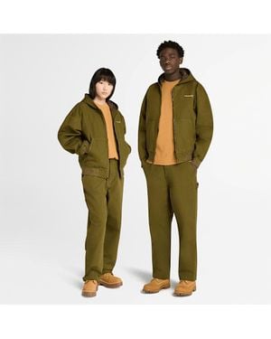 Timberland All Gender Washed Duck Canvas Hooded Bomber - Green