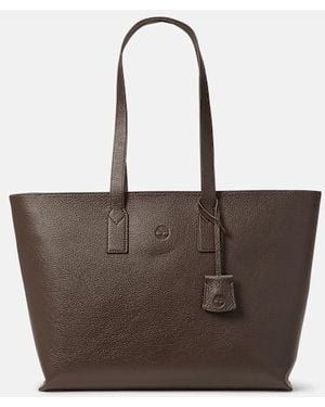 Timberland Tuckerman Leather Tote Bag In Dark Brown, Woman, Brown