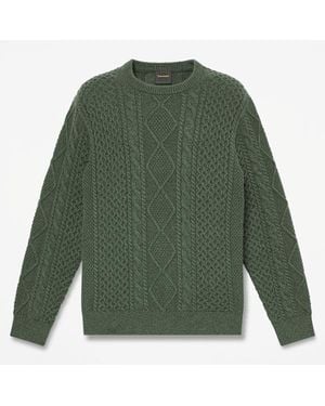 Timberland Phillips Brook Cable-Knit Crewneck Jumper For - Green