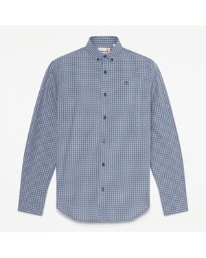 Timberland Micro Plaid Poplin Shirt For - Blue