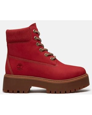 Timberland Stone Street 6-Inch Waterproof Platform Boot For - Red