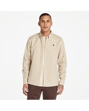 Timberland Solucell Air Gingham Shirt For Men In Beige, Man, Beige, Size: 3xl - Natural