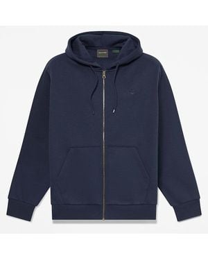 Timberland Oyster River Chest Logo Zip Hoodie For - Blue