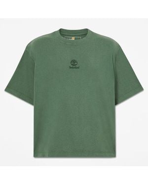 Timberland All Gender Sunwashed Embroidered Logo T-Shirt - Green