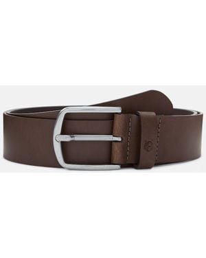 Timberland Bluff Point Leather Belt In Brown, Man, Brown, Size: L