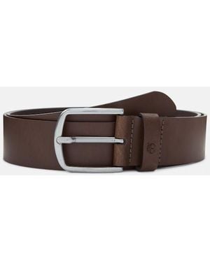 Timberland Bluff Point Leather Belt In Brown, Man, Brown, Size: L