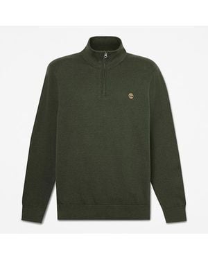 Timberland Oyster River Cotton Quarter-Zip Jumper For - Green