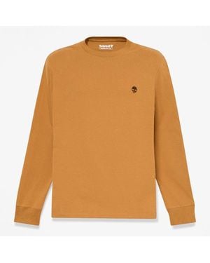 Timberland Dunstan River Slim Embroidered Long-Sleeve T-Shirt For - Orange