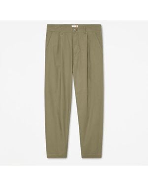 Timberland Claremont Poplin Pleated Chino Trouser For - Green