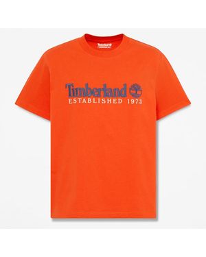 Timberland Established 1973 Embroidered Short-Sleeve T-Shirt For - Orange