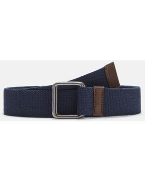 Timberland 40mm Webbed Belt With Square Buckle For Men In Dark Blue, Man, Blue, Size: L