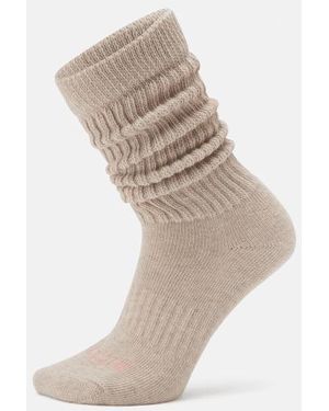Timberland Extra Long Heavy Slouch Socks For Women In Pink, Woman, Beige, Size: L - Natural