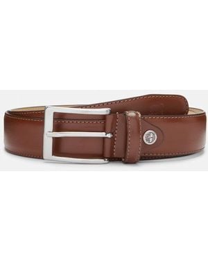 Timberland Birch Point Adjustable Leather Belt For Men In Brown, Man, Brown, Size: L