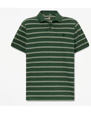 Timberland Millers River Striped Short-Sleeve Polo For - Green
