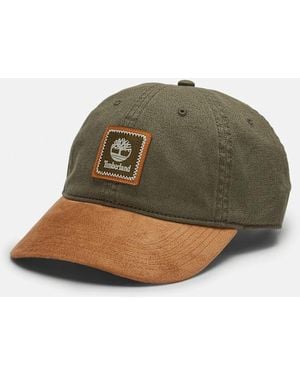Timberland Zigzag Logo Baseball Cap In Green, Green