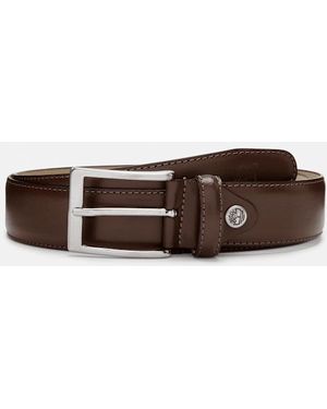 Timberland Birch Point Adjustable Leather Belt For Men In Brown, Man, Brown, Size: L