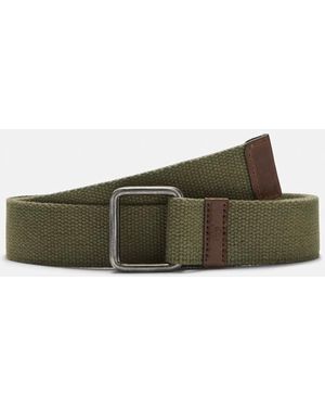 Timberland 40mm Webbed Belt With Square Buckle For Men In Green, Man, Green, Size: L