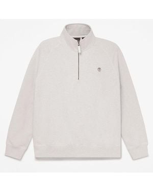 Timberland Exeter River Embroidered Logo Quarter-Zip Sweatshirt For - White