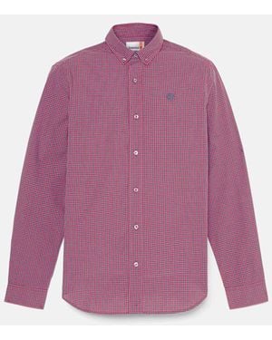 Timberland Micro Plaid Poplin Shirt For - Purple