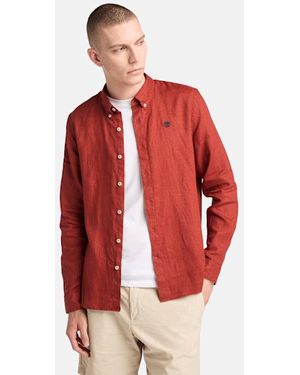 Timberland Mill Brook Linen Shirt For Men In Red, Man, Red, Size: L