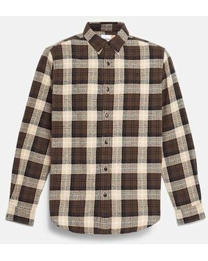 Timberland Checked Flannel Shirt For Men In Brown, Man, Brown, Size: 3xl