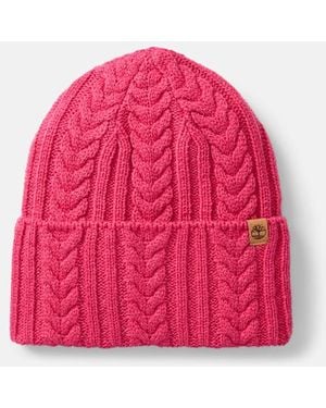 Timberland Cable Beanie For - Pink