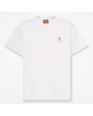 Timberland All Gender X Beams Cotton Print T-Shirt - White