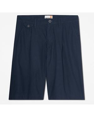 Timberland Claremont Poplin Pleated Chino Short For - Blue