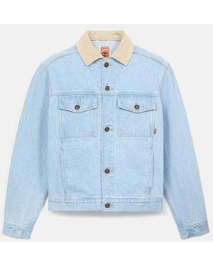 Timberland All Gender Corduroy Collared Denim Jacket - Blue