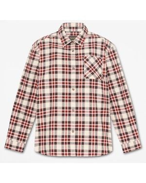 Timberland Midweight Flannel Long-Sleeve Shirt For - Red