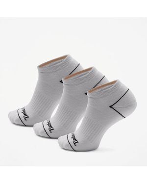 Timberland Bowden 3-pack Full Cushion No-show Sock In White, White, Size: L